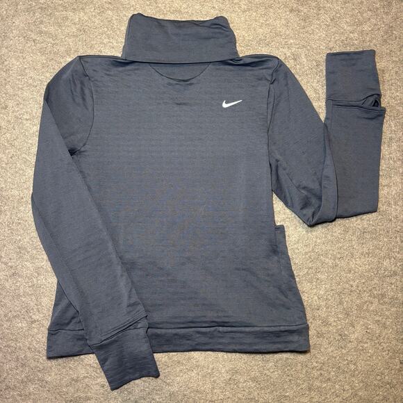Nike Tops - Nike Women’s Long Sleeve Therma-Fit Performance Shirt S Blue/White